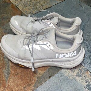 HOKA Women's 7.5 Speed-Lace Sneaker - Vibram Sole - White/Neutral Commuter Shoe